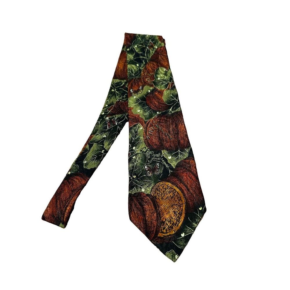 Je Suis Men's Tie Pumpkins Butterflies Fall Autum
